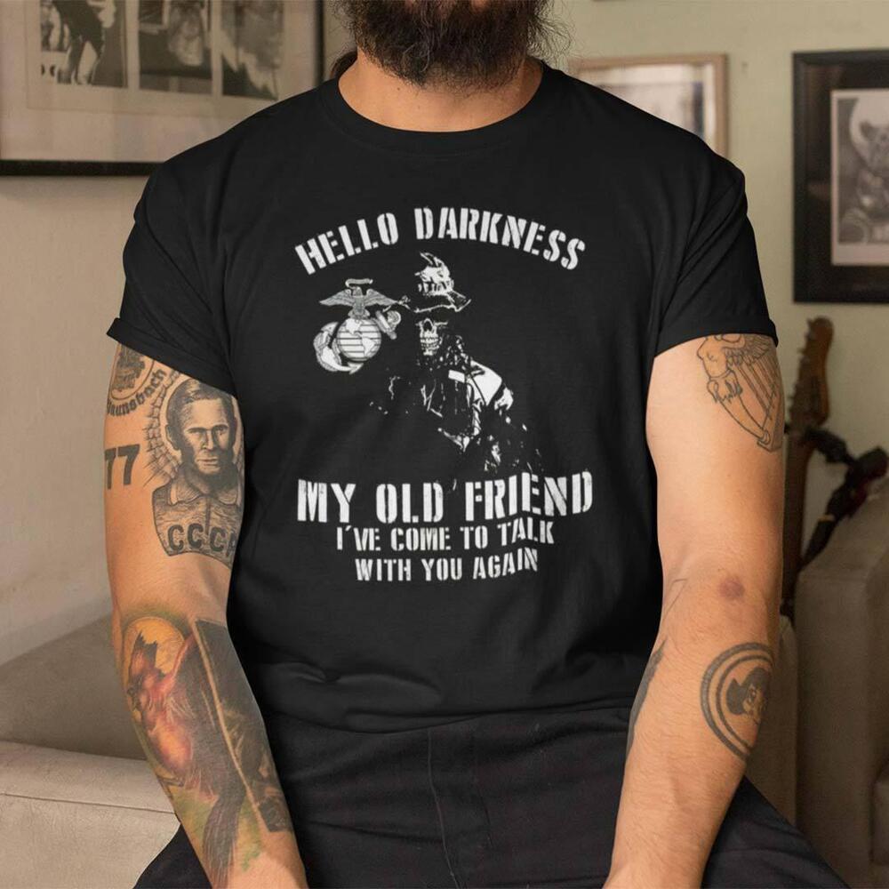 Veteran Shirt Skull Hello Darkness My Old Friend